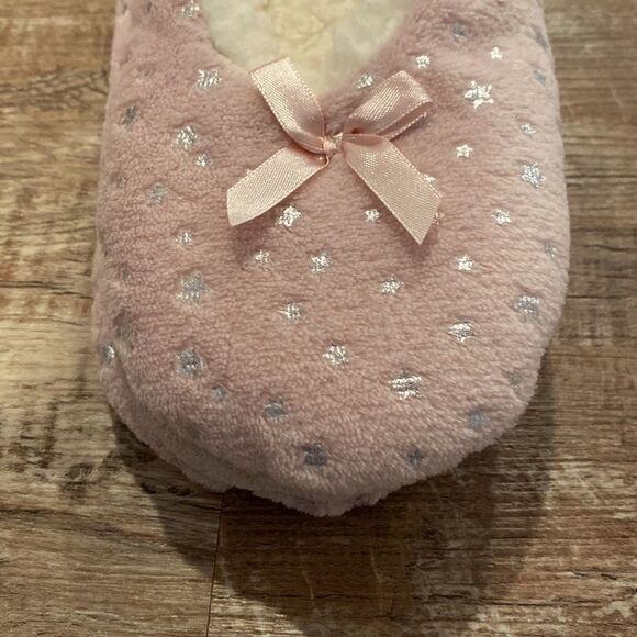 Cozy Corner Club Slipper Foil Cozies Pink Fluffy w Silver Star M/L - Picture 9 of 13
